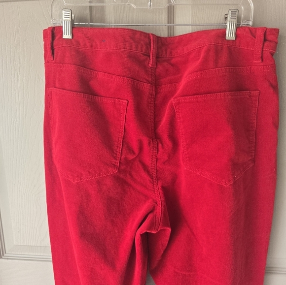 Talbots Corduory Pants Sz 12 Women Red High Rise 38×30 Straight Leg Casual - Picture 9 of 10